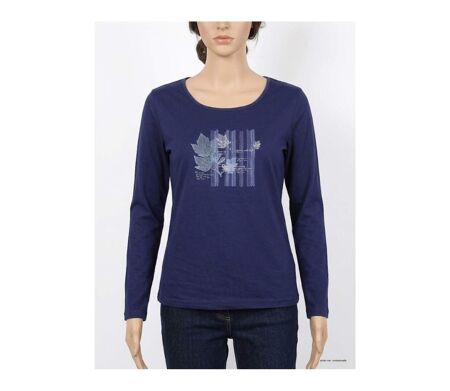 Tee-shirt MAYFLOWER NAVY2 marine à sérigraphie : le confort créatif