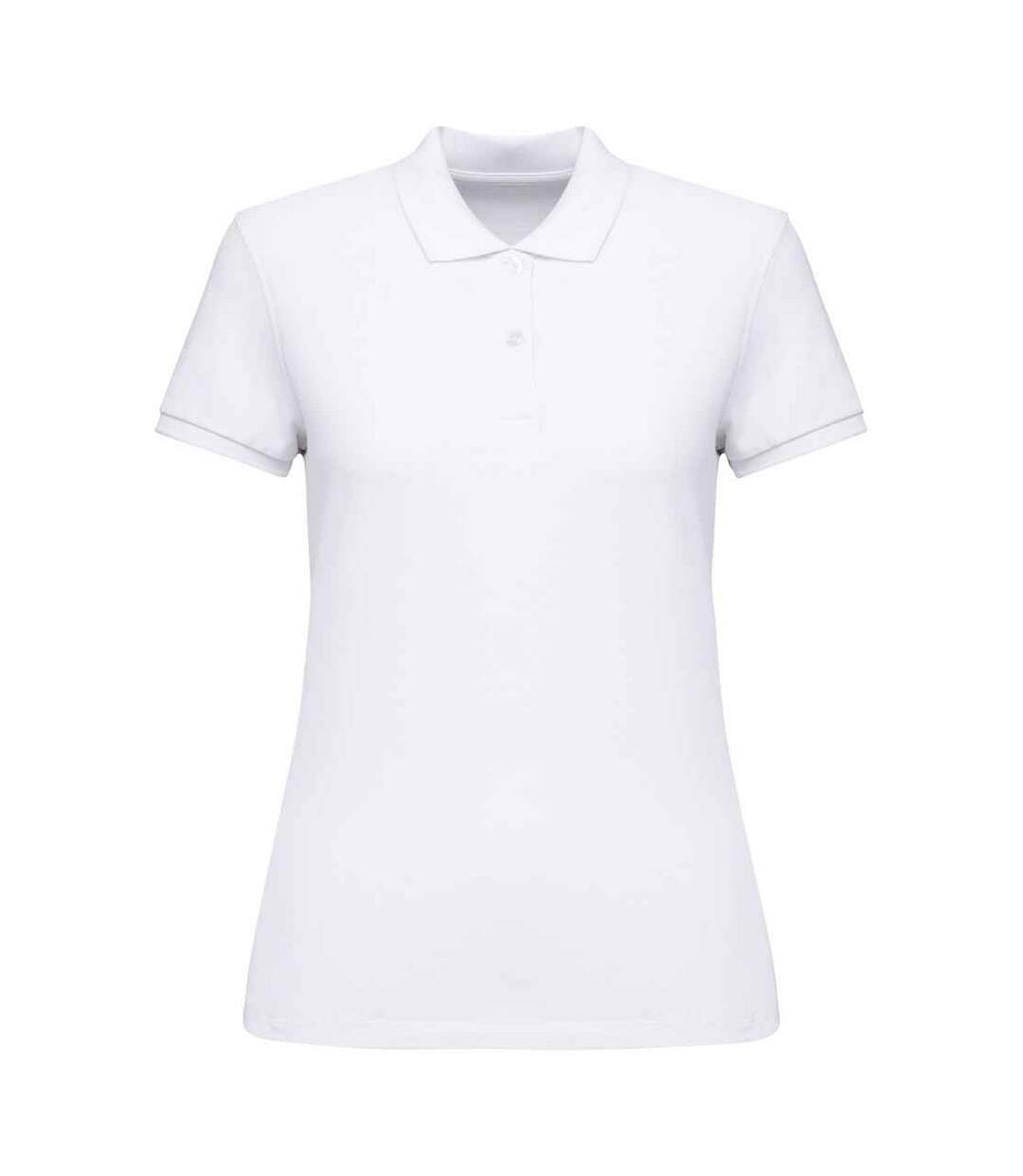 Womens/ladies pique polo shirt white Native Spirit-1