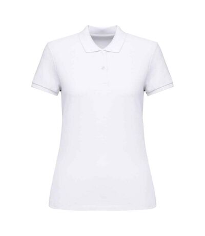 Womens/ladies pique polo shirt white Native Spirit