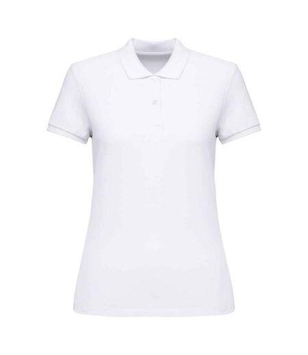 Womens/ladies pique polo shirt white Native Spirit