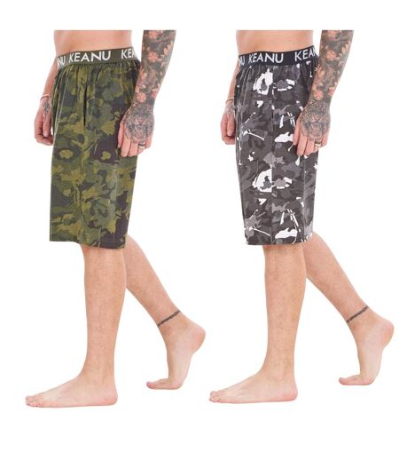 Shorts De Détente Motif/style Camouflage Homme Vert Noir Keanu