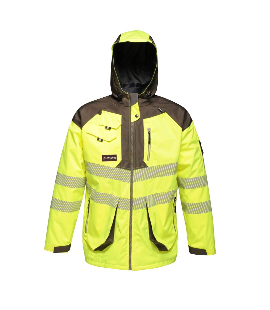 Regatta Mens Hi-Vis Waterproof Reflective Parka Jacket (Yellow/Grey) - UTRG4536-1