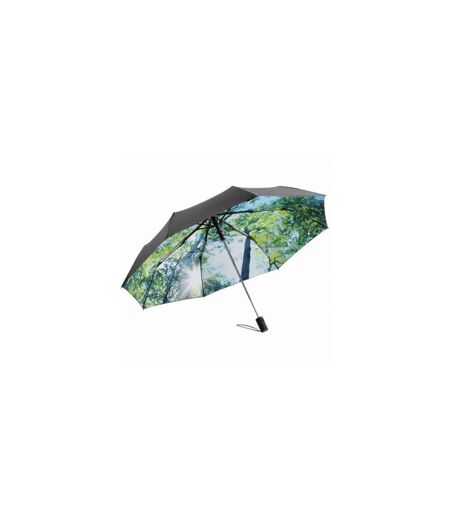 Parapluie de poche- FP5593 - noir et imprimé forêt