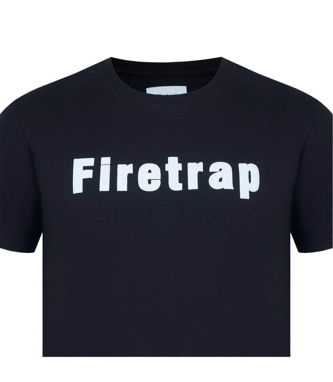 T-shirt Motif/style Logo Homme Noir Firetrap-4