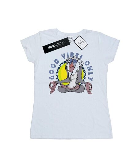 Disney Femme/Ladies The Lion King Rafiki Good Vibes Only Cotton T-Shirt (Blanc) - UTBI25066