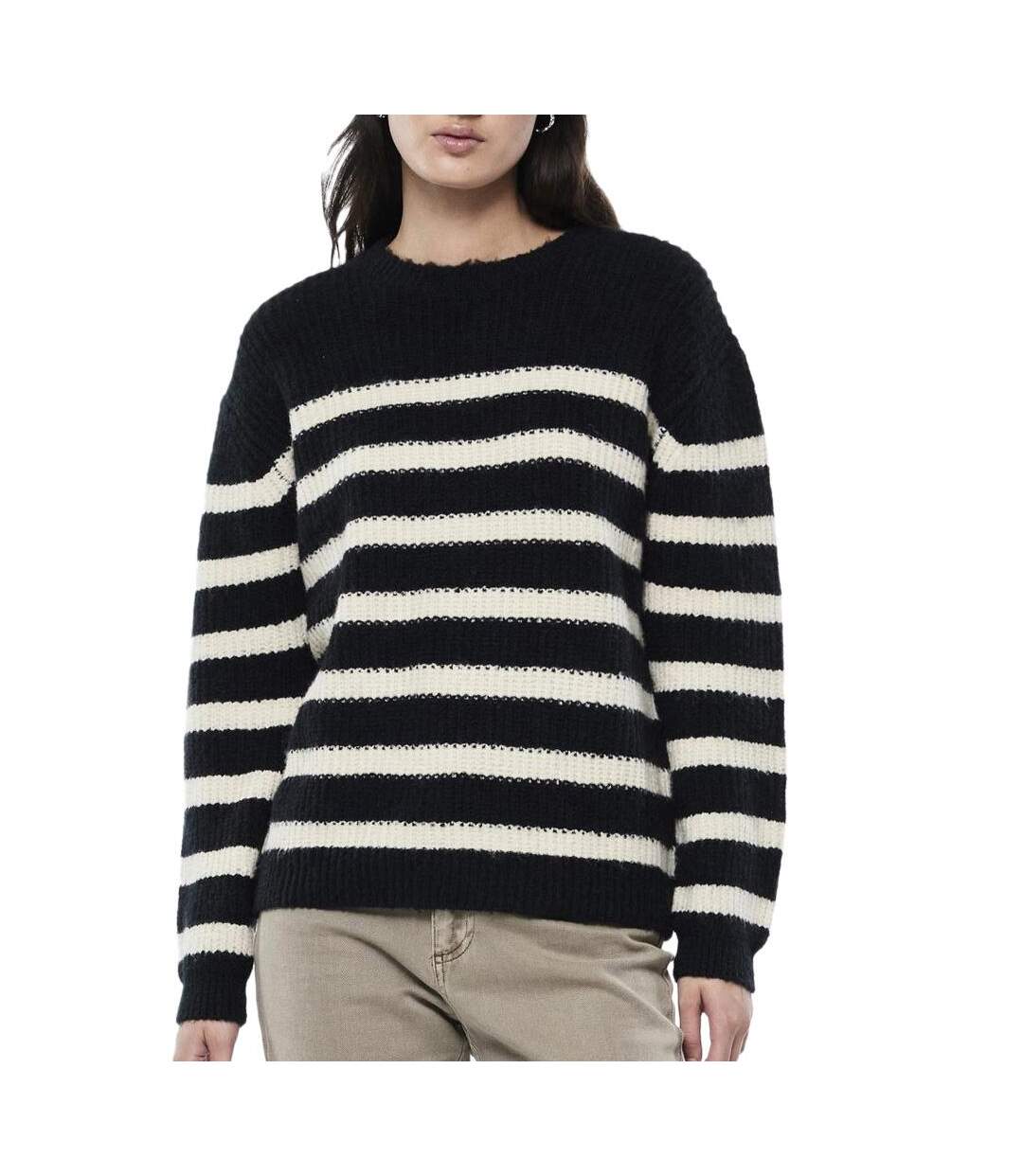 Pull noir/blanc femme pieces klara-1
