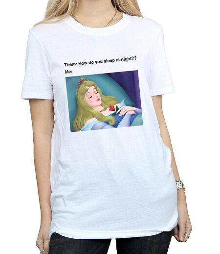 Disney - T-shirt SLEEPING BEAUTY MEME - Femme (Blanc) - UTBI16860
