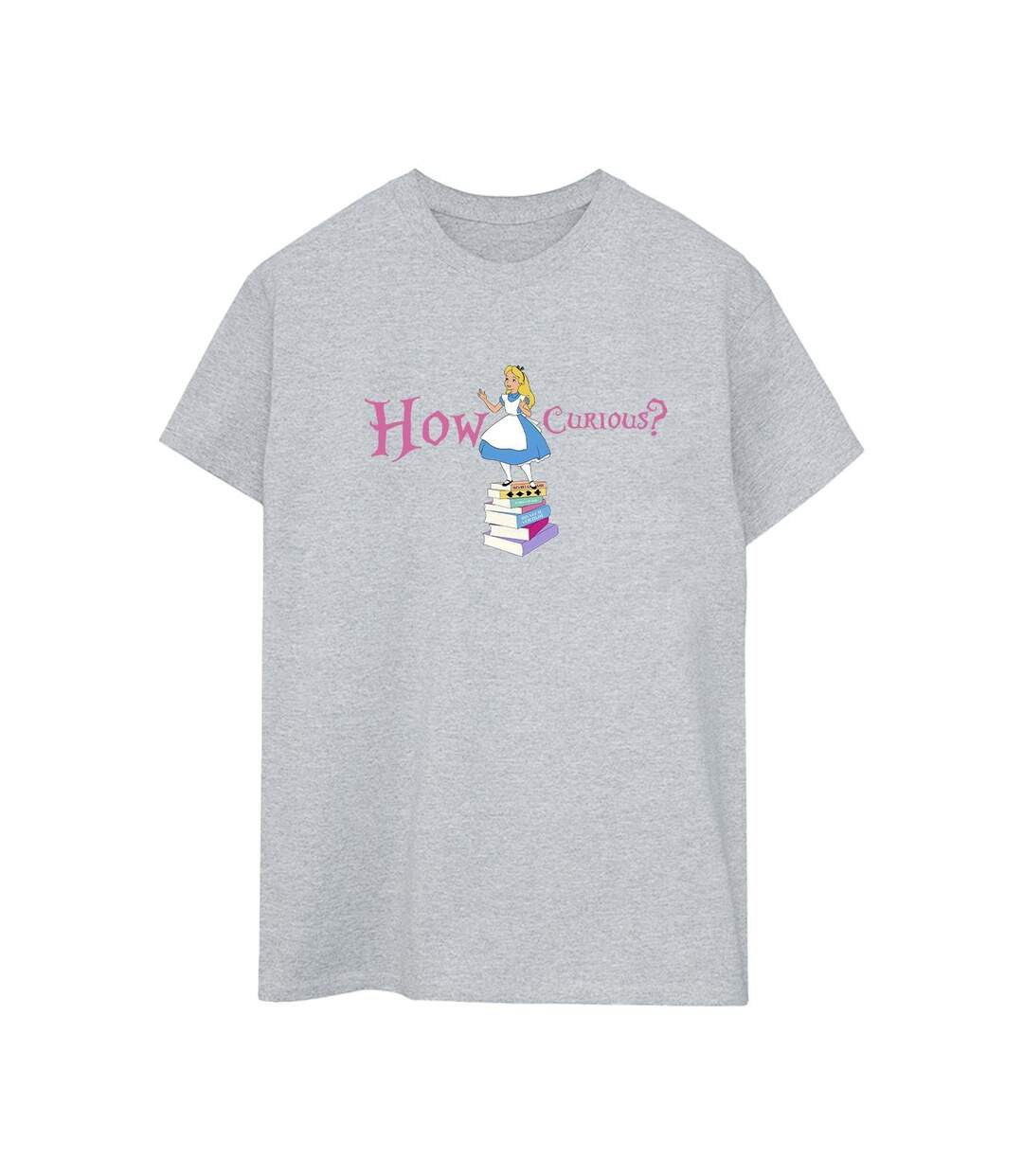Disney - T-shirt ALICE IN WONDERLAND HOW CURIOUS - Femme (Gris sportif) - UTBI8866-1