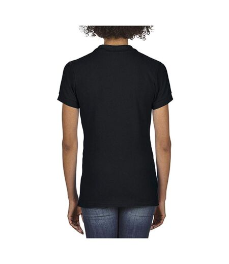Softstyle Womens/ladies Polo À Manches Courtes En Double Piqué Noir Gildan