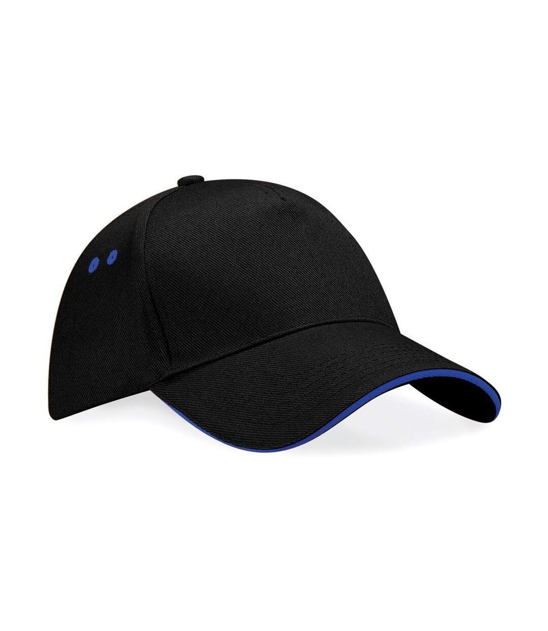 Casquette 5 panneaux adulte - B15C - noir et bleu roi-1