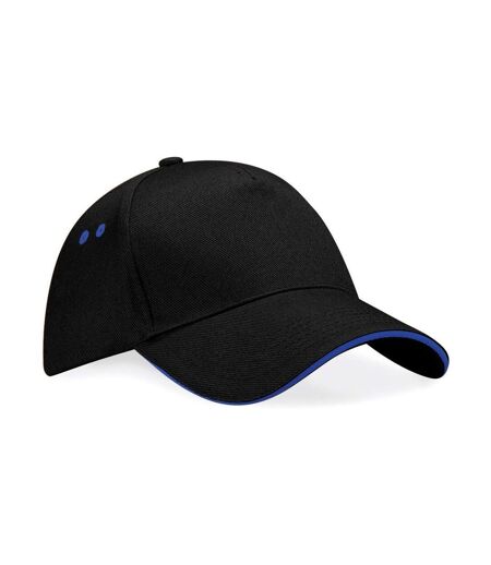Casquette 5 panneaux adulte - B15C - noir et bleu roi