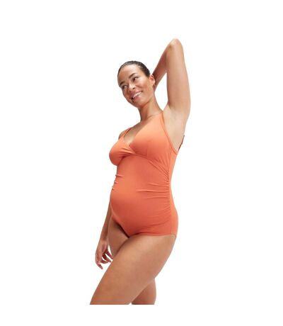 Womens/ladies V Neck Maternity One Piece Swimsuit Orange Speedo