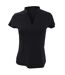 Kustom Kit Ladies Corporate Short Sleeve V-Neck Mandarin Collar Top (Black) - UTBC638