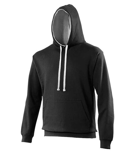 Sweat à capuche contrastée unisexe - JH003 - noir et gris clair