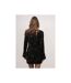 Robe courte sequins sur base velours et manches volantées IRLEPA - Dona X Lisa-2