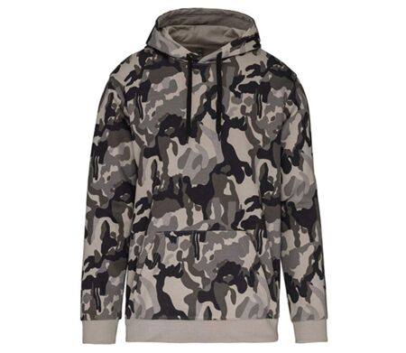 Sweat-shirt à capuche - Unisexe - K476 - gris clair camo