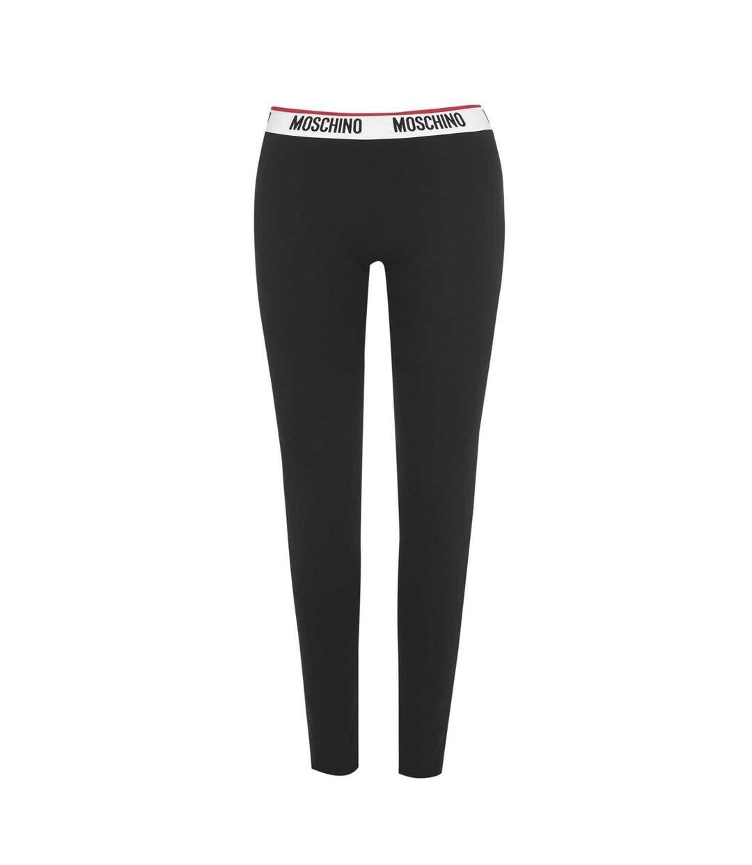 Womens/ladies Tape Logo Regular Leggings Black Moschino-2