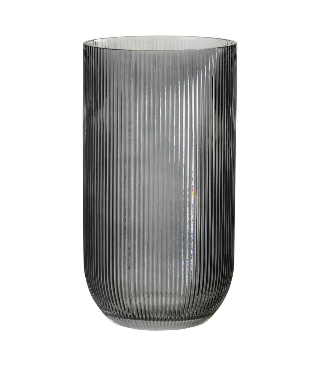 Vase Design en Verre Ligné 30cm Noir-1