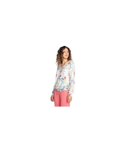 Womens/ladies Budding Floral Long-sleeved T-shirt Multicoloured PJ Salvage