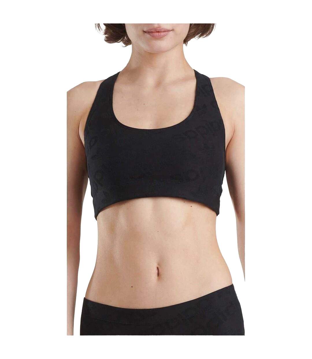 Womens/ladies Terrot Flex Crop Top Black Adidas-2