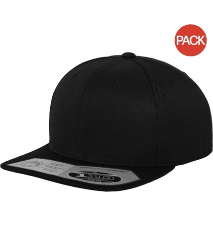 Lot de 2  casquettes flexfit adulte noir Yupoong