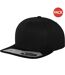 Yupoong Flexfit Unisex 110 Plain Fitted Snapback Cap (Pack of 2) (Black) - UTRW6751