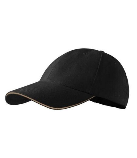 Casquette De Baseball Motif/style 6 Panneaux Noir Malfini
