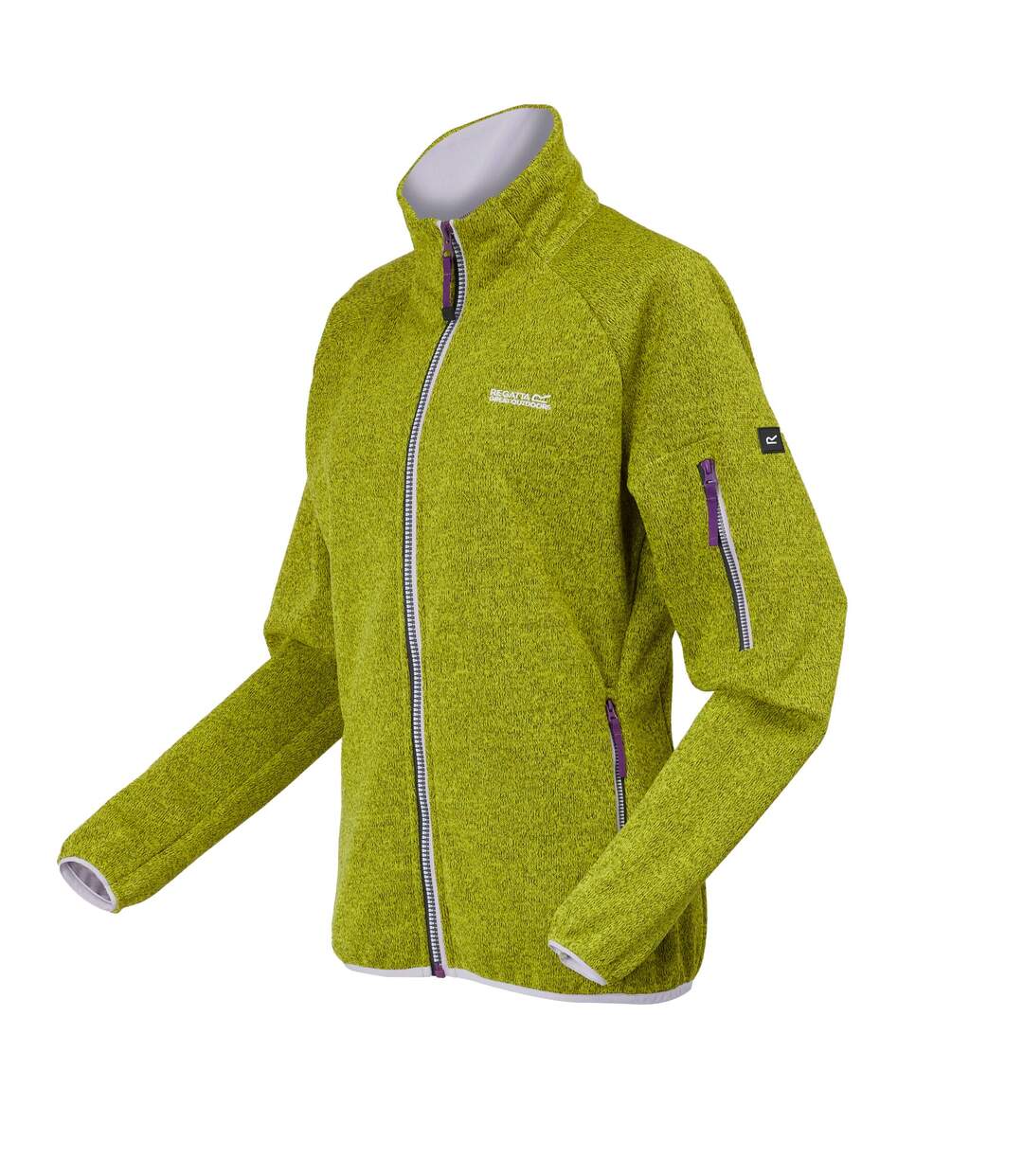 Womens/ladies ravenhill full zip fleece top citron lime/lilac frost Regatta