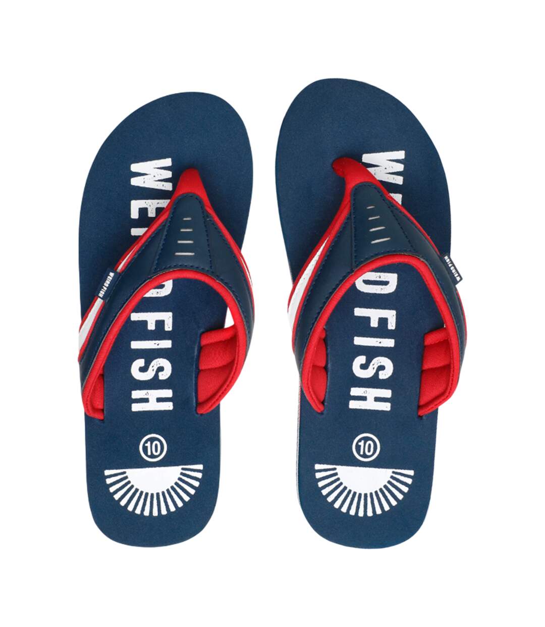 Mens columbia logo flip flops dark navy Weird Fish-2