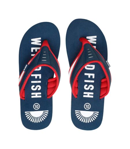 Mens columbia logo flip flops dark navy Weird Fish