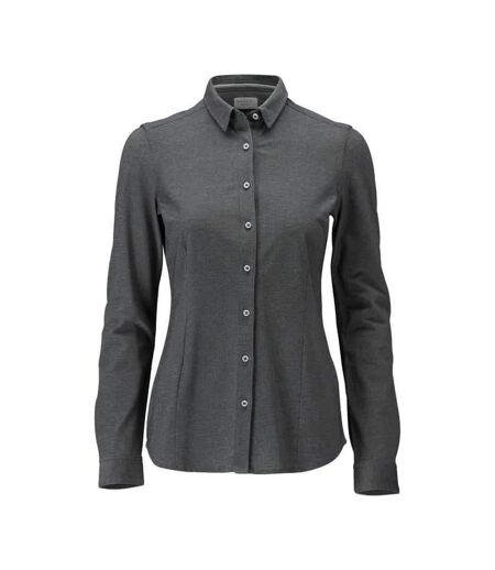 Womens/ladies Frontline Shirt Dark Anthracite Light Grey Flecked Mascot