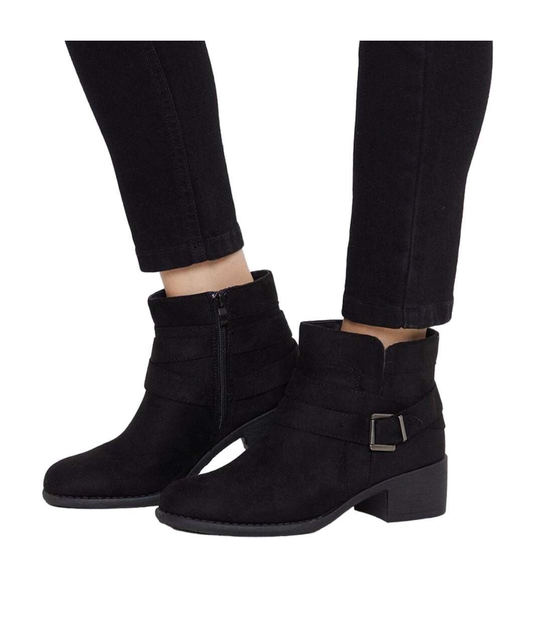 Womens/ladies Marsha Ankle Boots Natural Black Good For The Sole-3