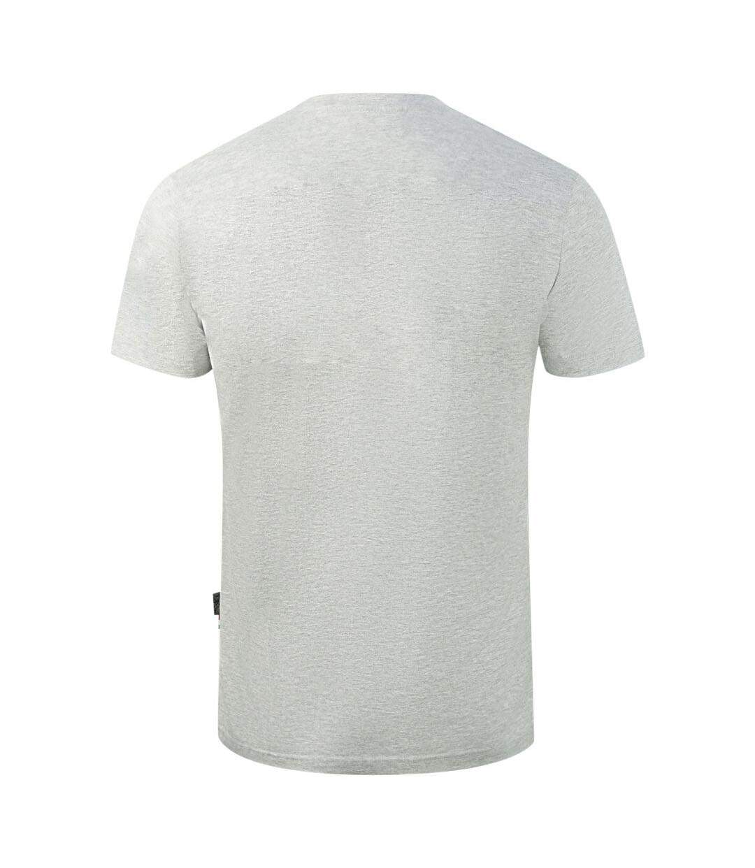 Mens Embossed Logo T-shirt Grey Aquascutum-2