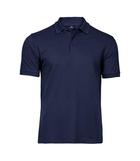 Mens luxury stretch pique polo shirt navy Tee Jays