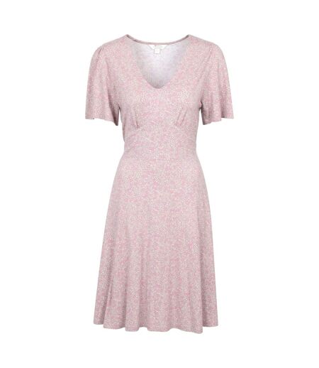Womens/ladies Floral Midi Dress Light Pink Mountain Warehouse