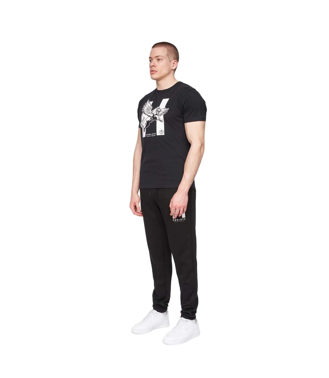 Mens curveball t-shirt black Henleys