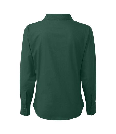 Womens/ladies Long-sleeved Shirt Bottle Green Premier