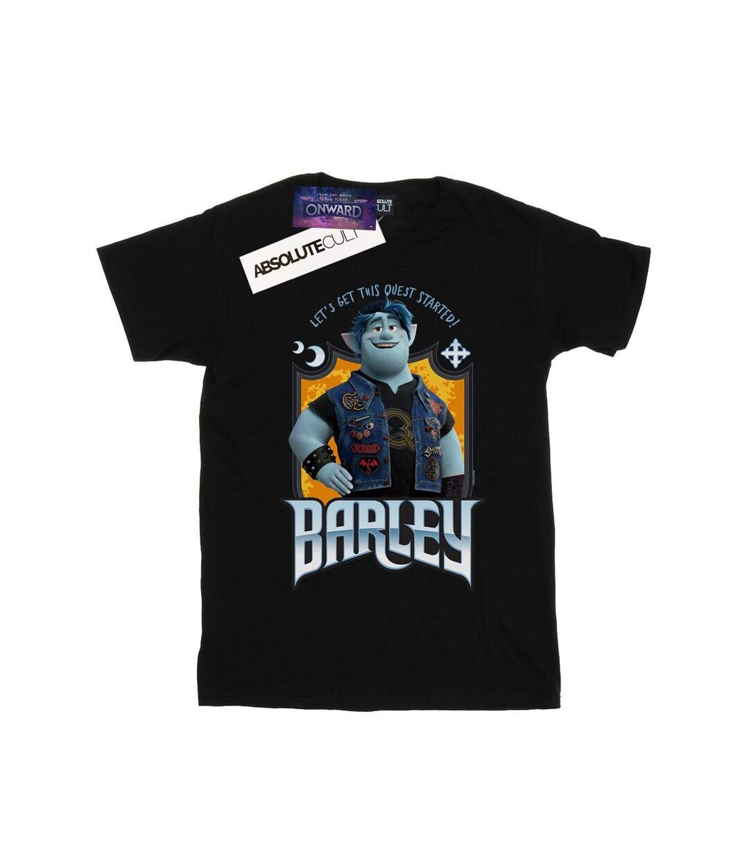 Disney Womens/Ladies Onward Barley Pose Cotton Boyfriend T-Shirt (Noir) - UTBI42429-1