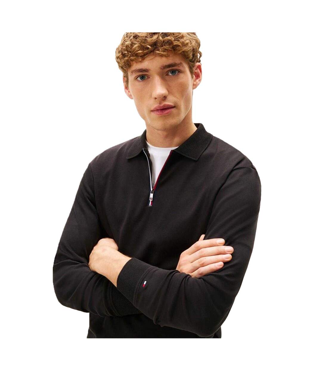 Polo Manches Longues Homme Noir Tommy Hilfiger-4