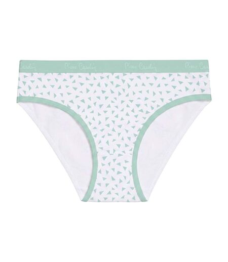 Lot de 3 slips femme  en coton uni et imprimé ceinture fine 2cm Pck12 Pierre Cardin