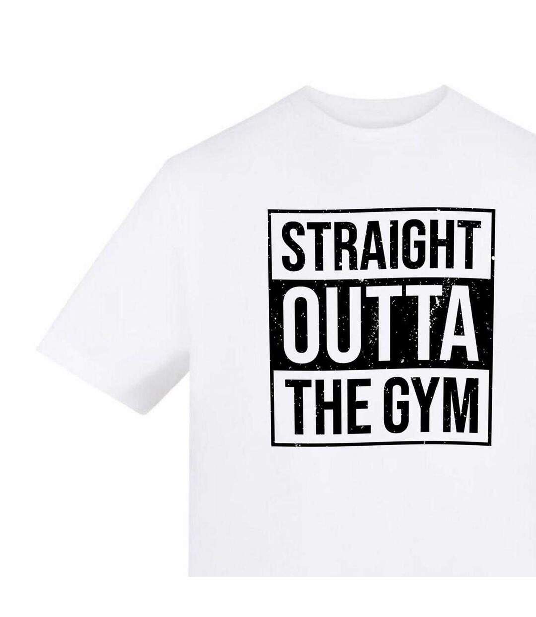 Unisex Adult Straight Outta The Gym T-shirt White AWD-3
