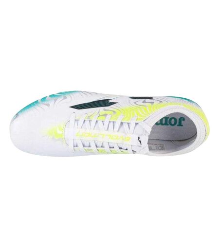 Chaussures De Foot Pour Terrain Ferme Evolution Homme Blanc Bleu Jaune Joma