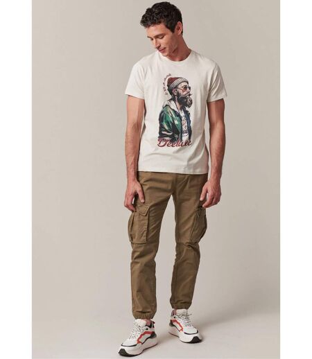 tshirt col rond avec imprimé hipster et lettrage sur le devant HIPSTER