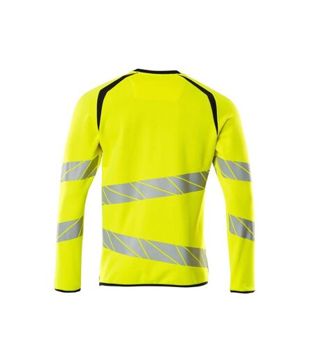 Sweat Motif/style Deux Tons Accelerate Safe Premium Homme Jaune Fluo Bleu Marine Foncé Mascot
