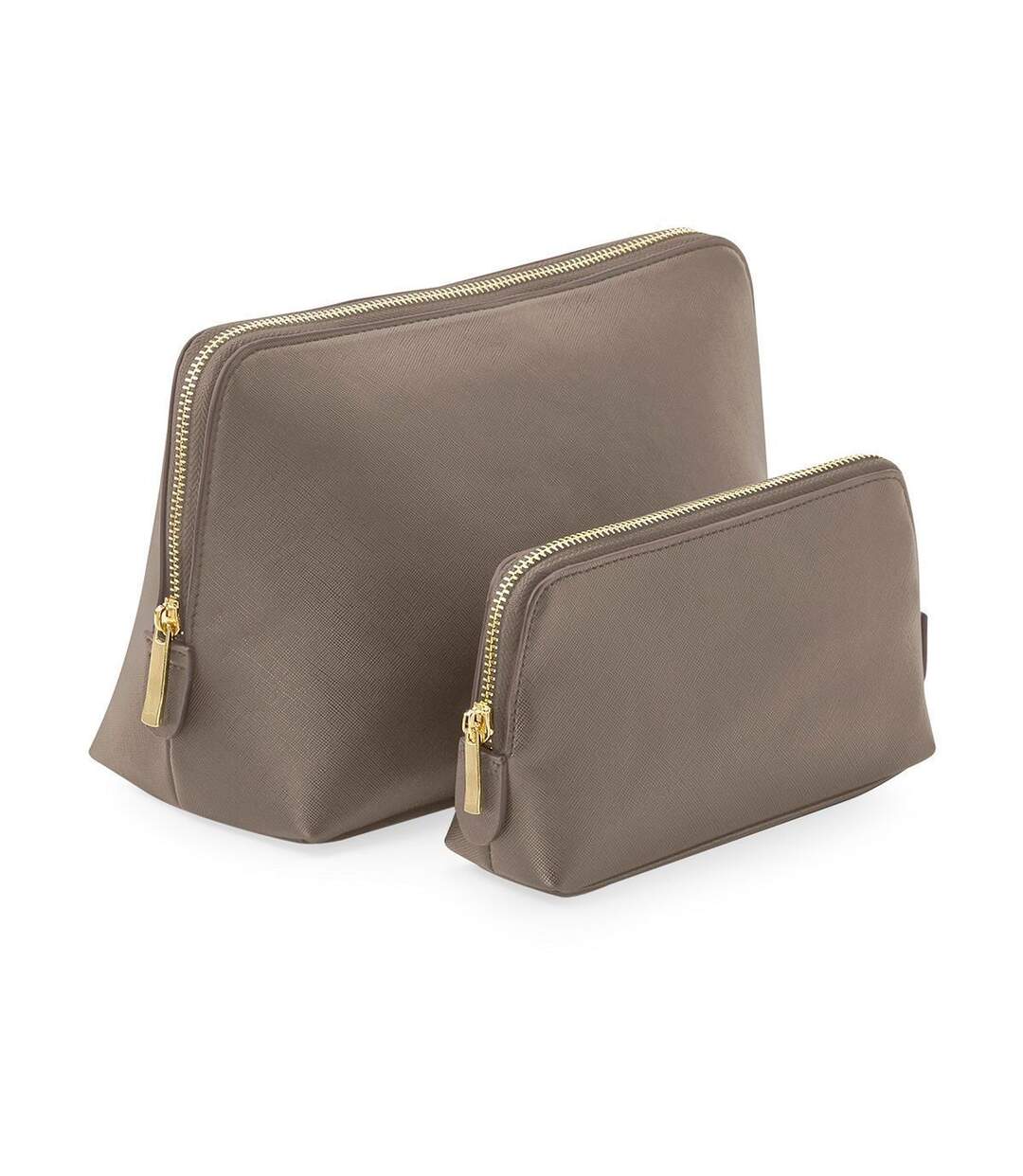 Trousse en similicuir taille L - BG751 - marron taupe-1