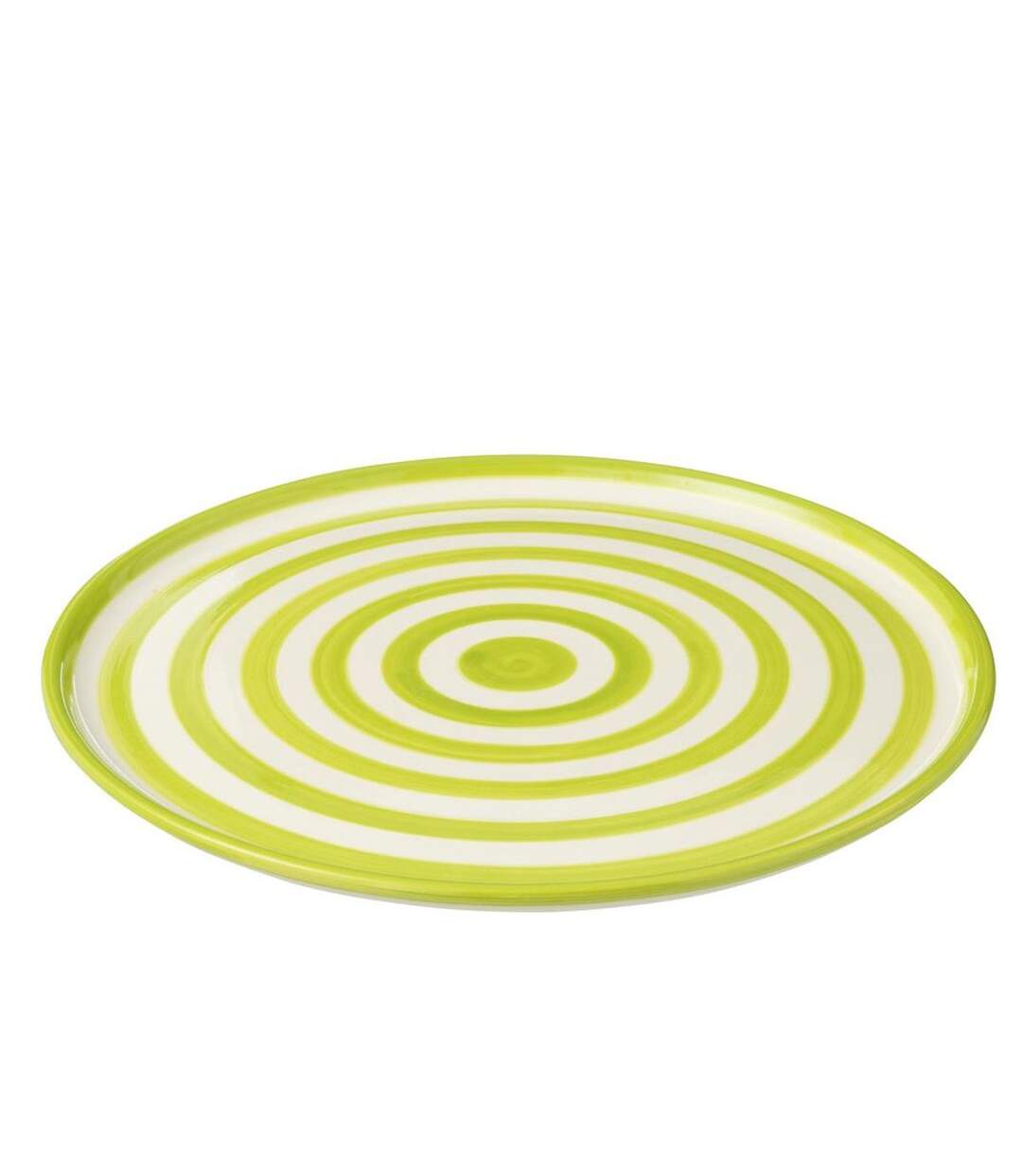 Assiette de Présentation en Céramique Granada Rayure 34cm Vert-2