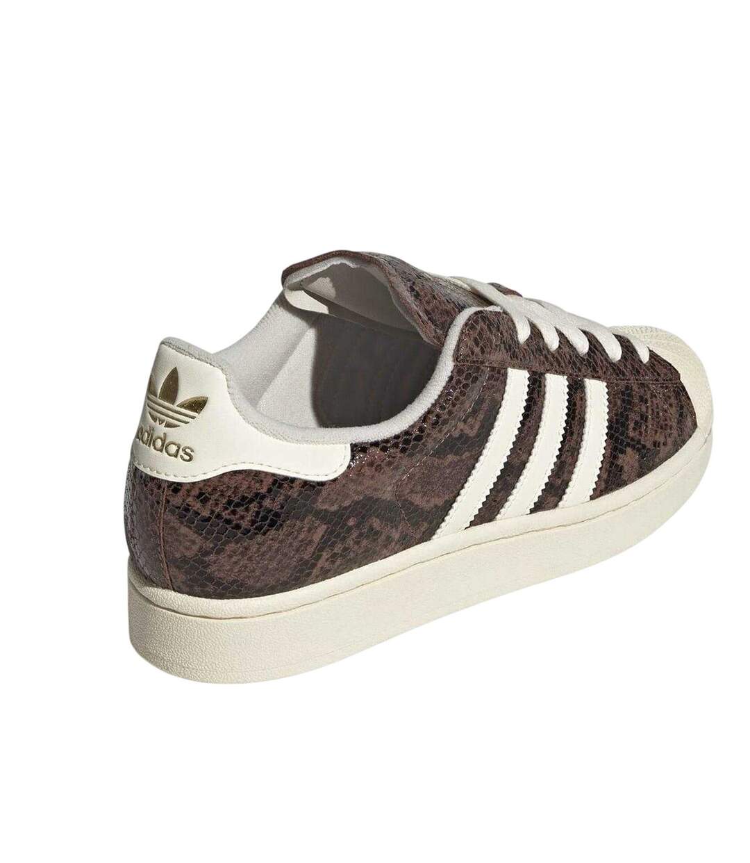 Womens/ladies Originals Superstar 82 Snakeskin Leather Trainers Brown Cream Adidas-2