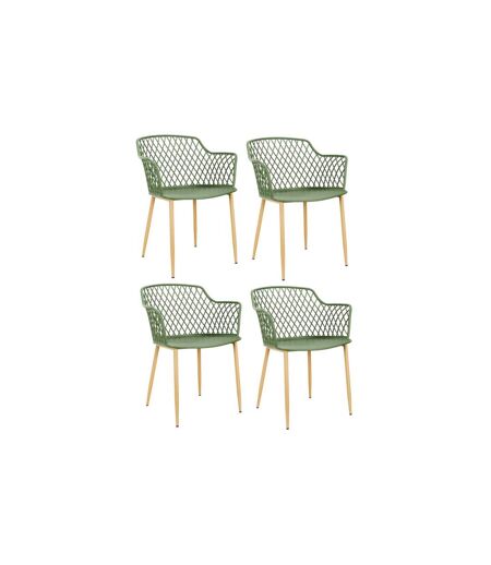 Lot de 4 Fauteuils Design Malaga 80cm Vert