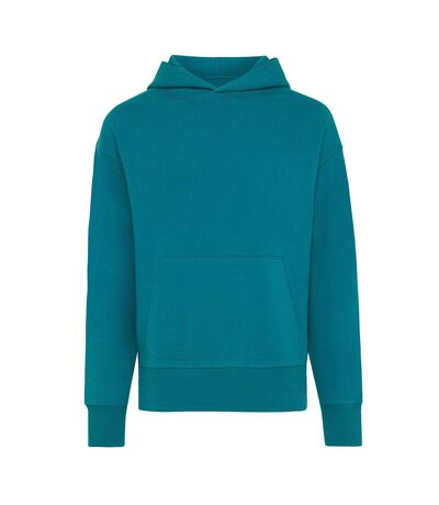 Unisex adult yoho recycled cotton relaxed fit hoodie verdigris Iqoniq