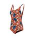 Womens/ladies Orla Kiely Tropical One Piece Swimsuit Orange Regatta-4